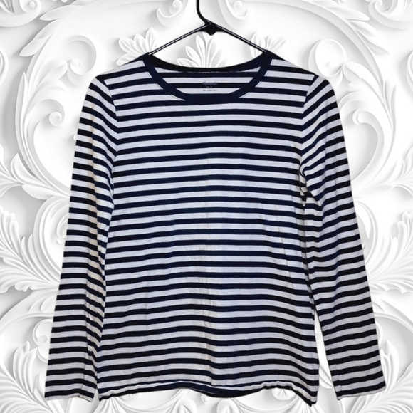 Madewell Tops - Madewell White & Blue Striped Long Sleeve Top Size Small